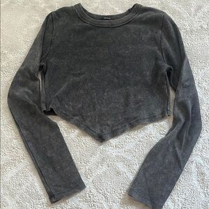 Women's Dark Grey Long Sleeve Top
